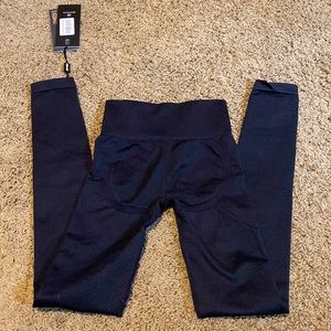 Bo+Tee NWT Black Full Length Stretch Booty Sculpting Leggings Size XXS